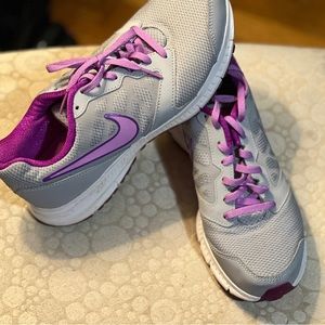 Purple and gray Nikes
